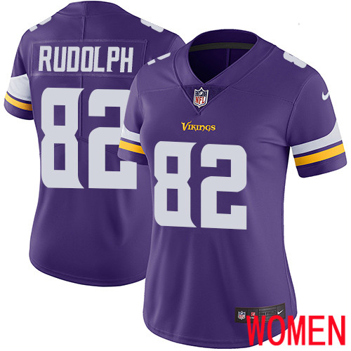 Minnesota Vikings #82 Limited Kyle Rudolph Purple Nike NFL Home Women Jersey Vapor Untouchable